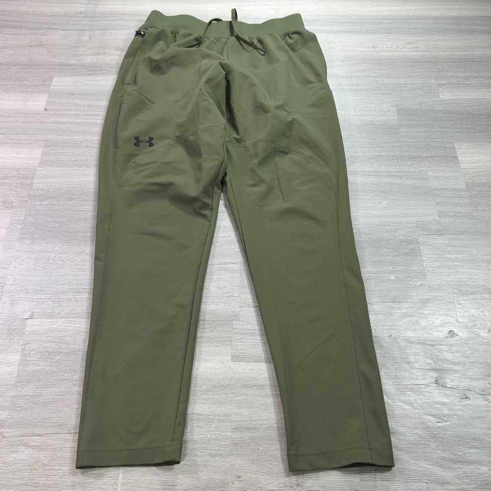 Under Armour Track Pants Mens Large Green Woven Unstoppable Athletic 1352028